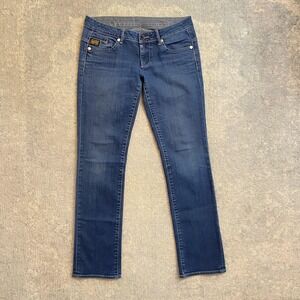 G-Star RAW Jeans Womens 32 Blue Mid Rise Slim Straight Denim Medium Wash Logo